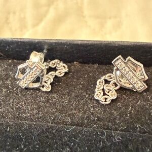 Chic Bling Bar and shield loose chain Harley-Davidson Earrings